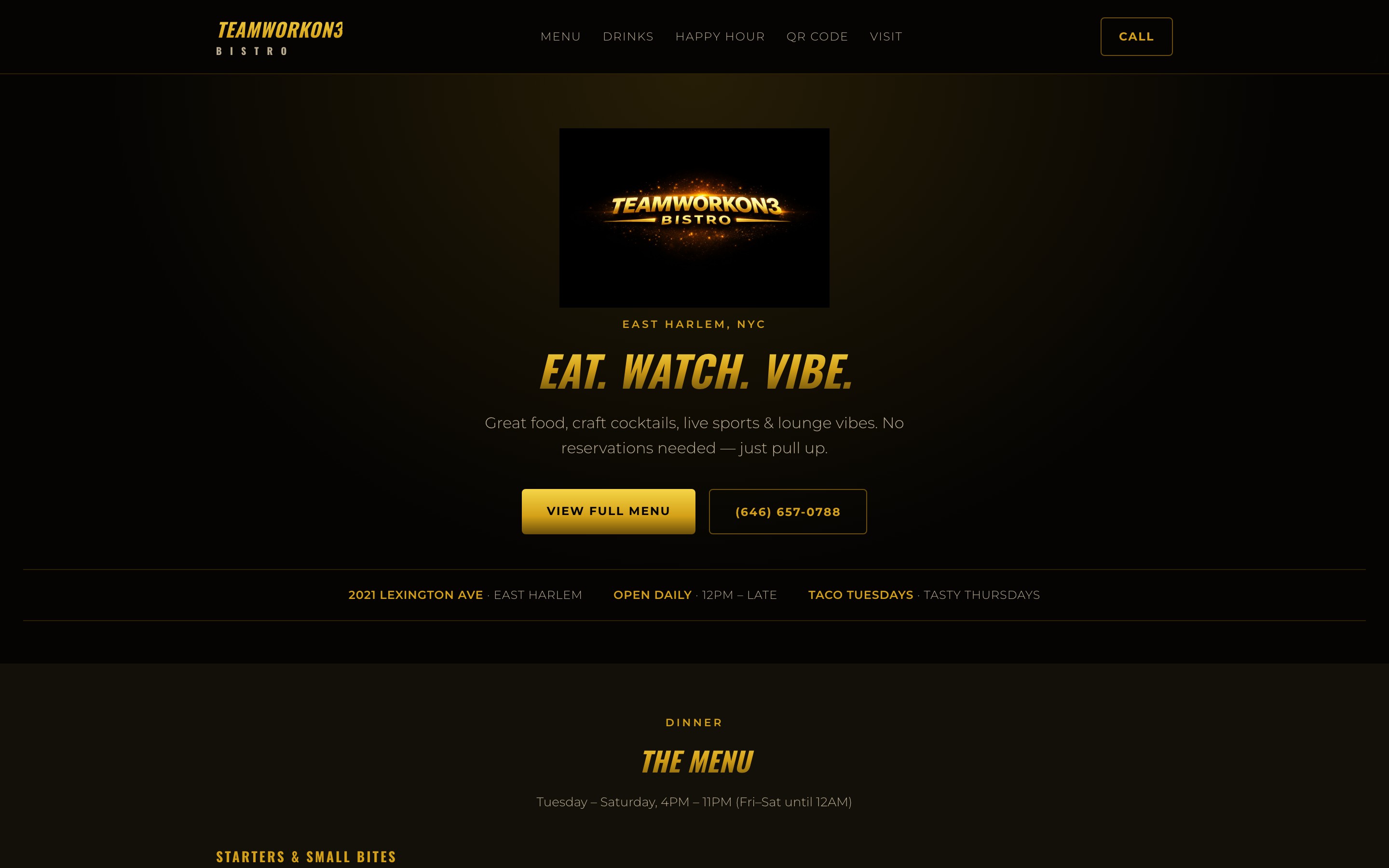TeamworkOn3 Bistro website
