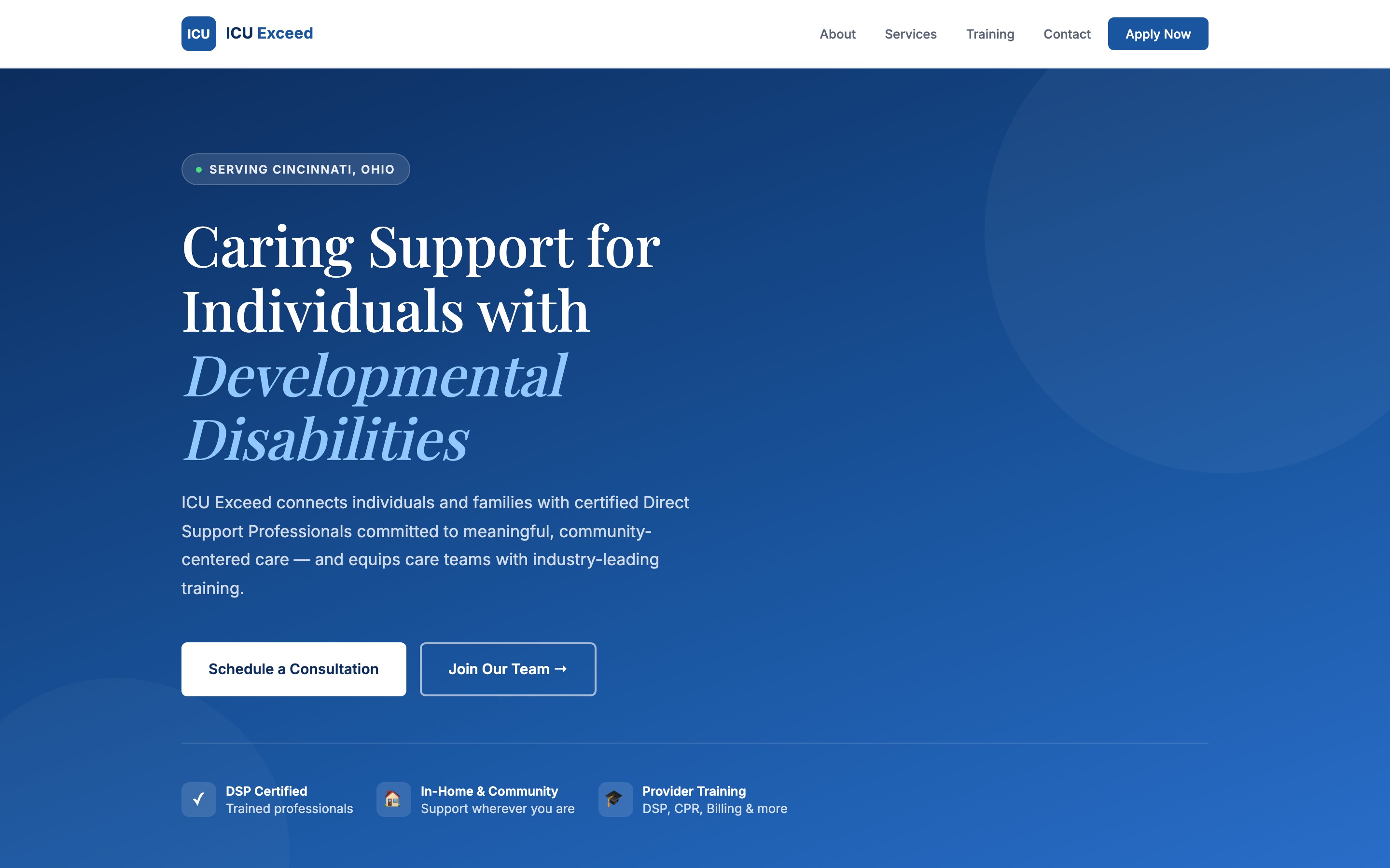 ICU Exceed website