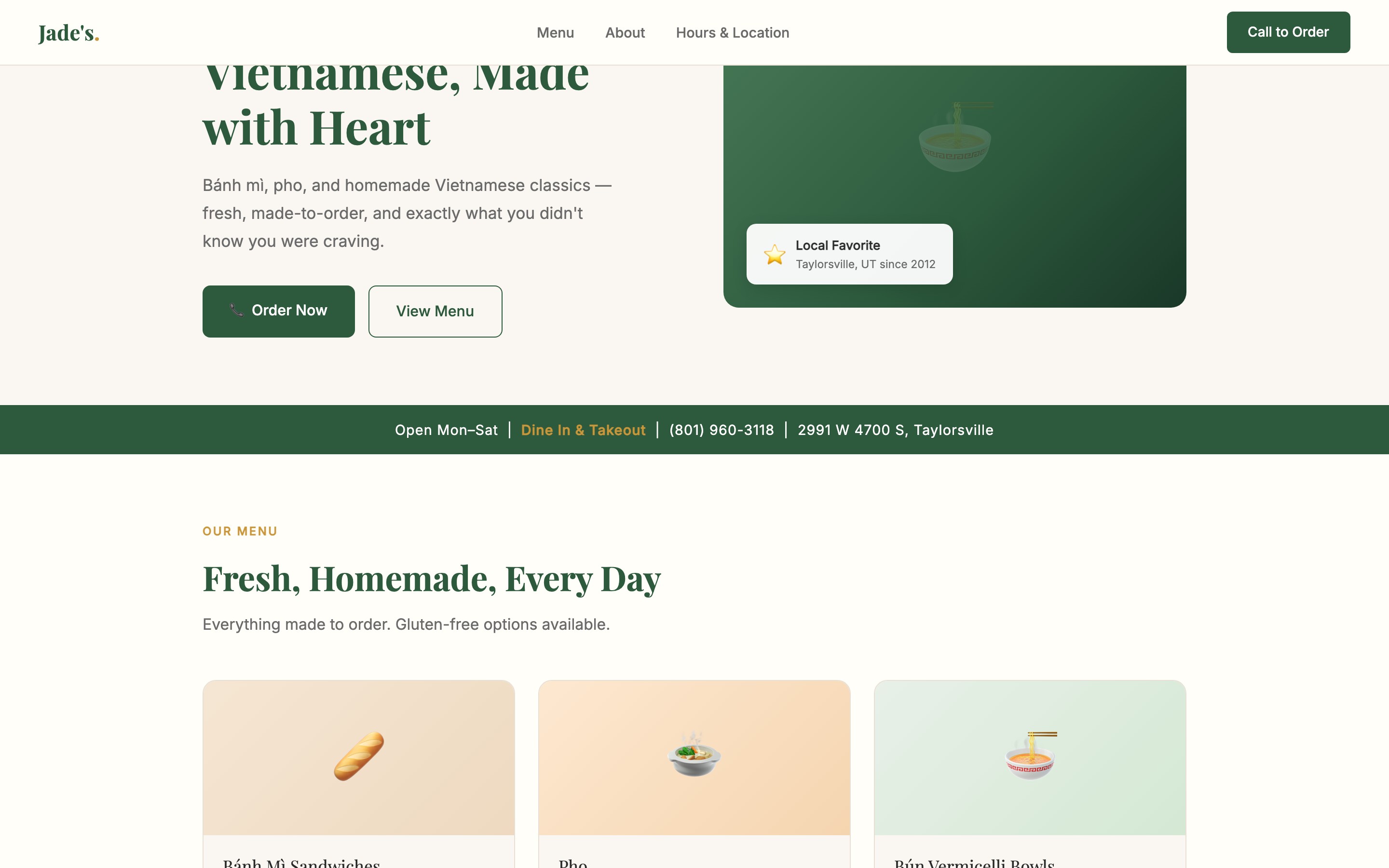 Jade's Corner Deli website